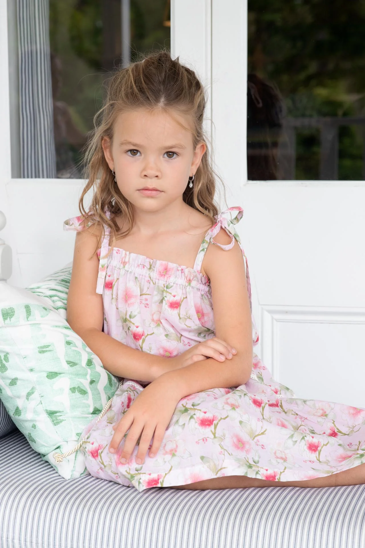 Girls Cotton Sundress – Adjustable Tie Straps (Petal) - Image 2