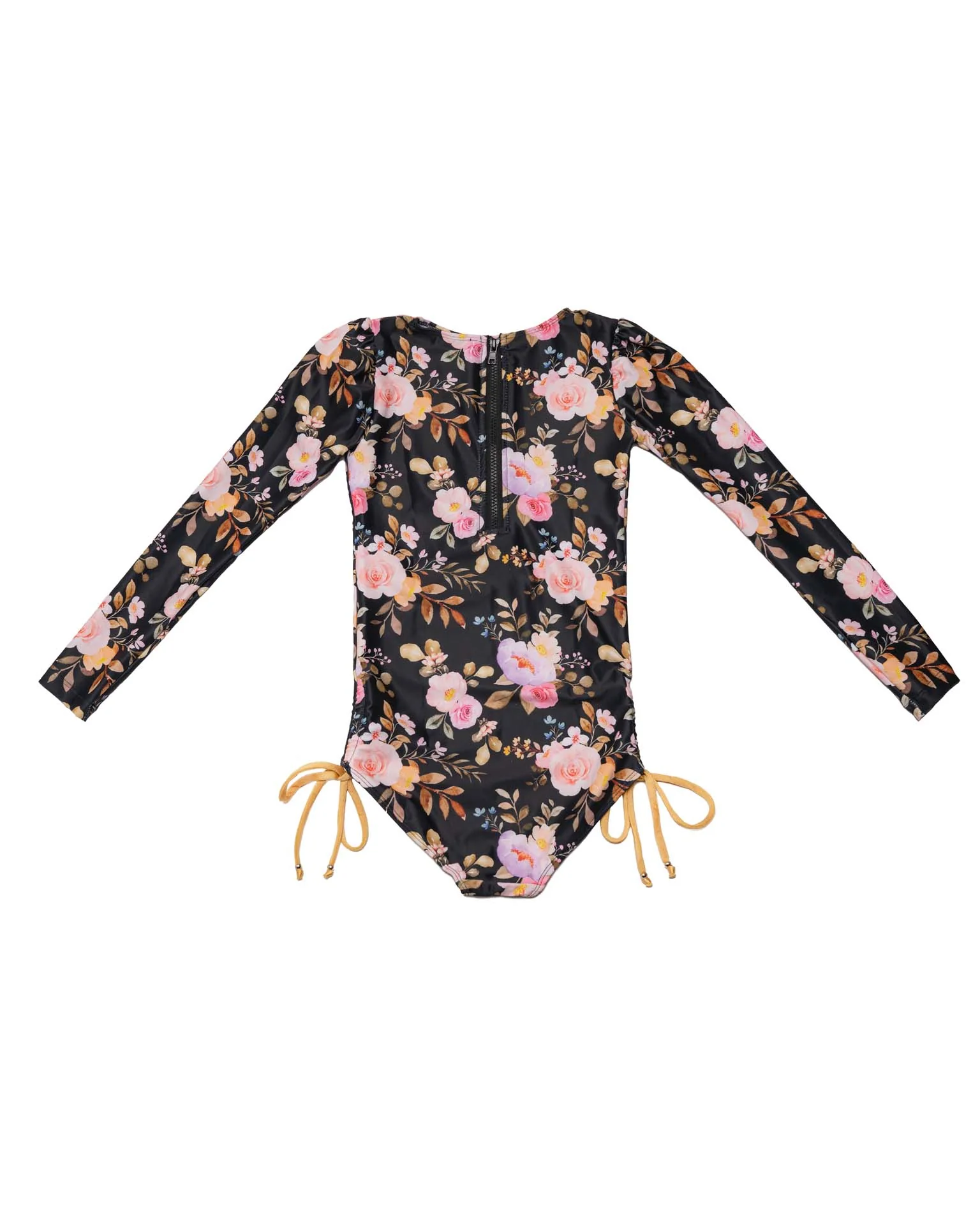Long Sleeve One Piece Swimsuit with Side Ties - Image 4
