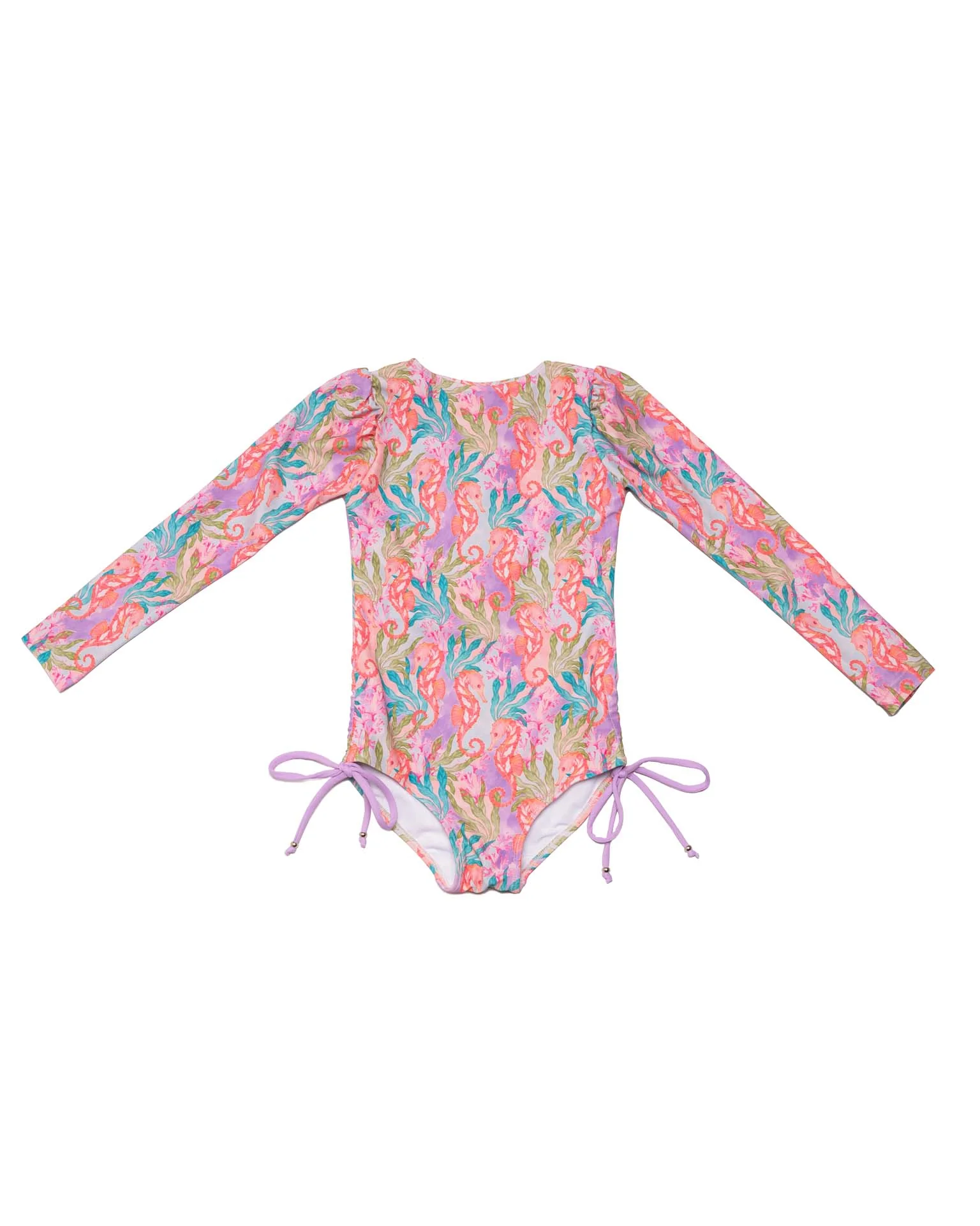 Long Sleeve One Piece Swimsuit with Side Ties