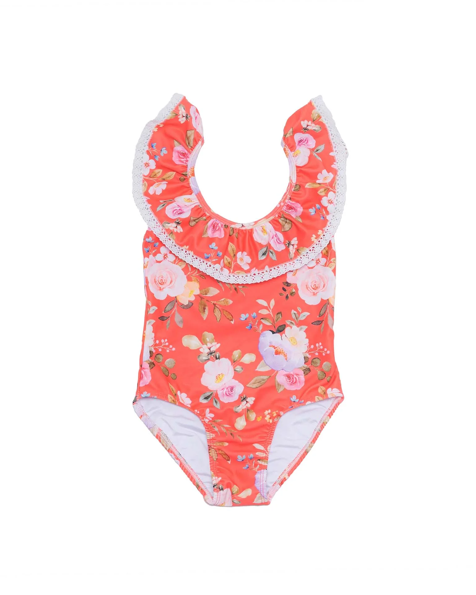 Ruffle Neck One Piece Swimsuit