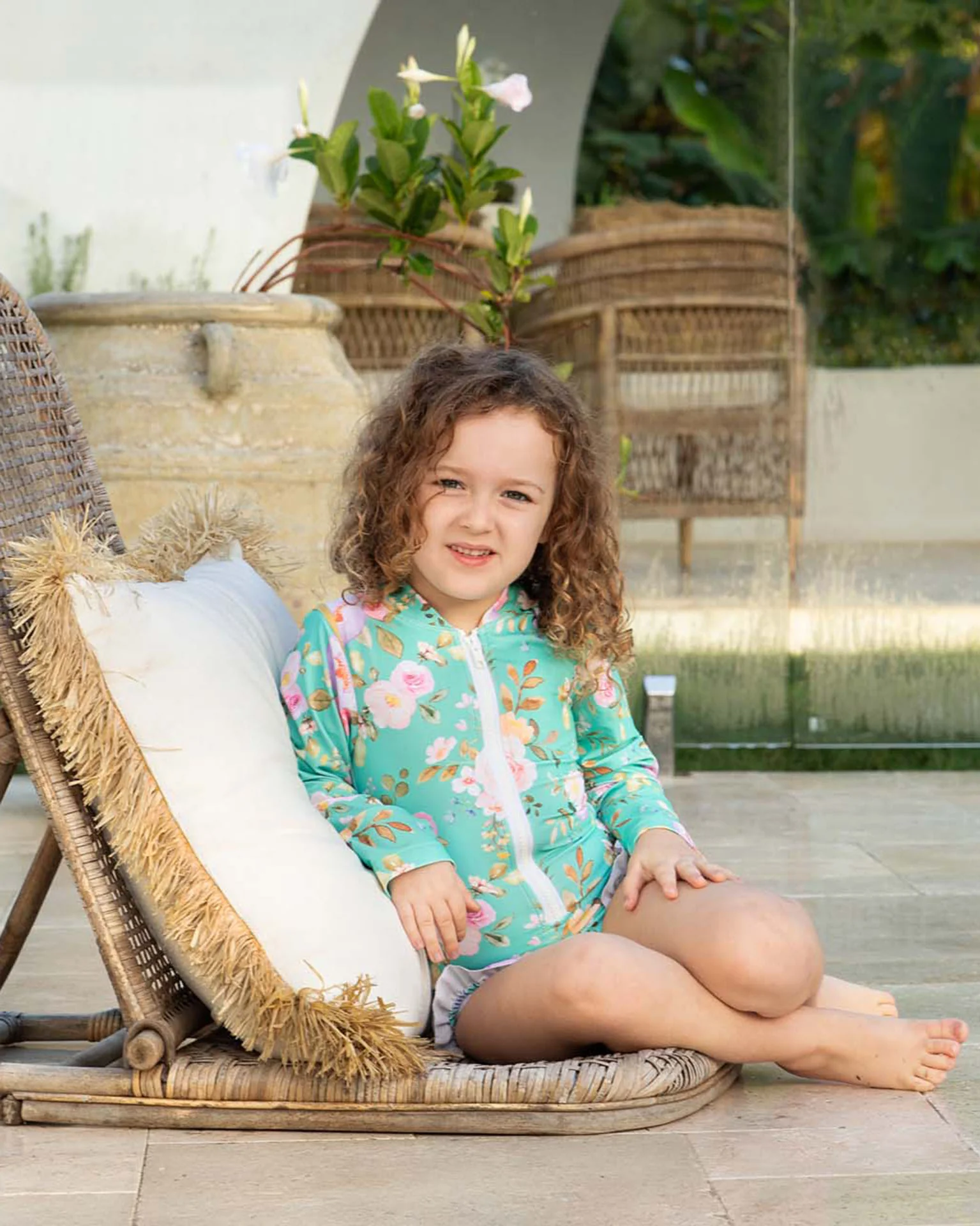 Long Sleeve Zip One Piece Swimsuit - Image 2