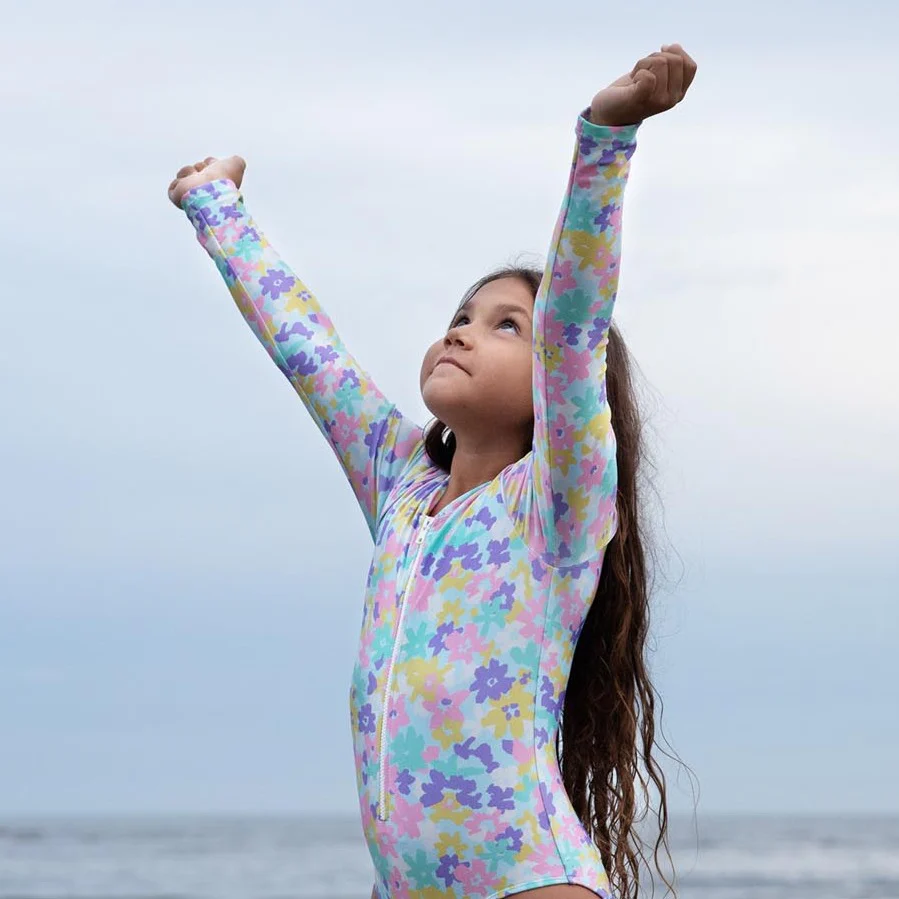 Long Sleeve Zip One Piece Swimsuit - Image 2