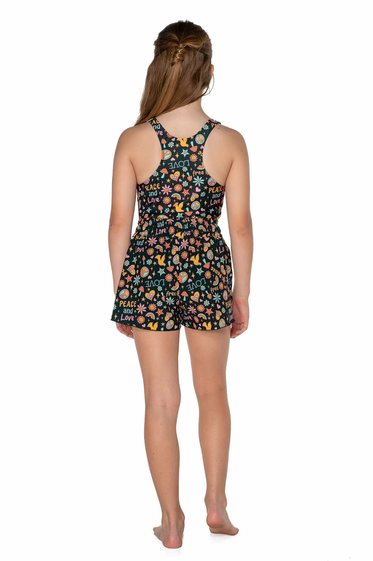 Peace, Love & Happiness Board Shorts with Tie (Lola) - Image 2