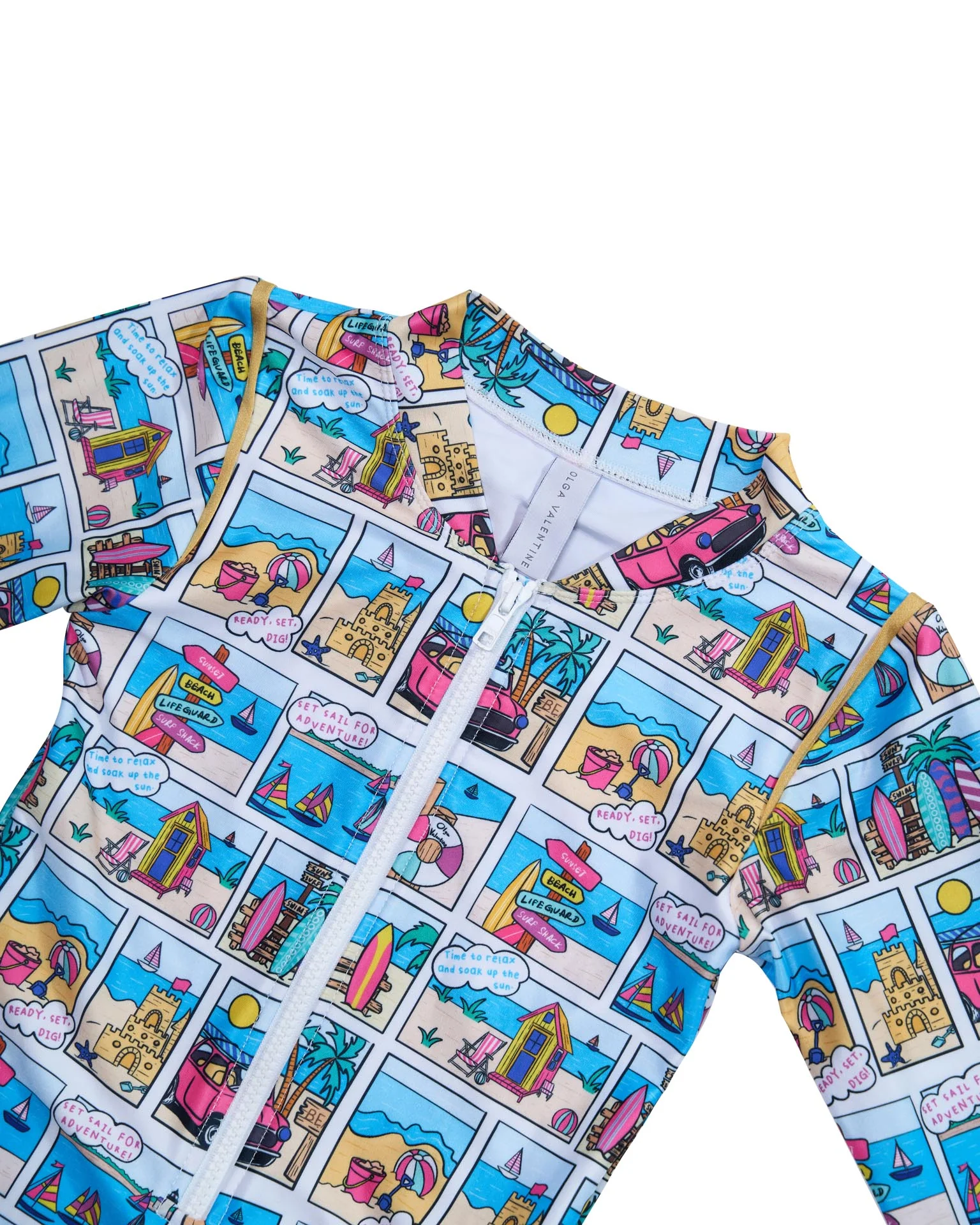 Girls Long Sleeve Swimsuit (Bondi Print) - Image 3