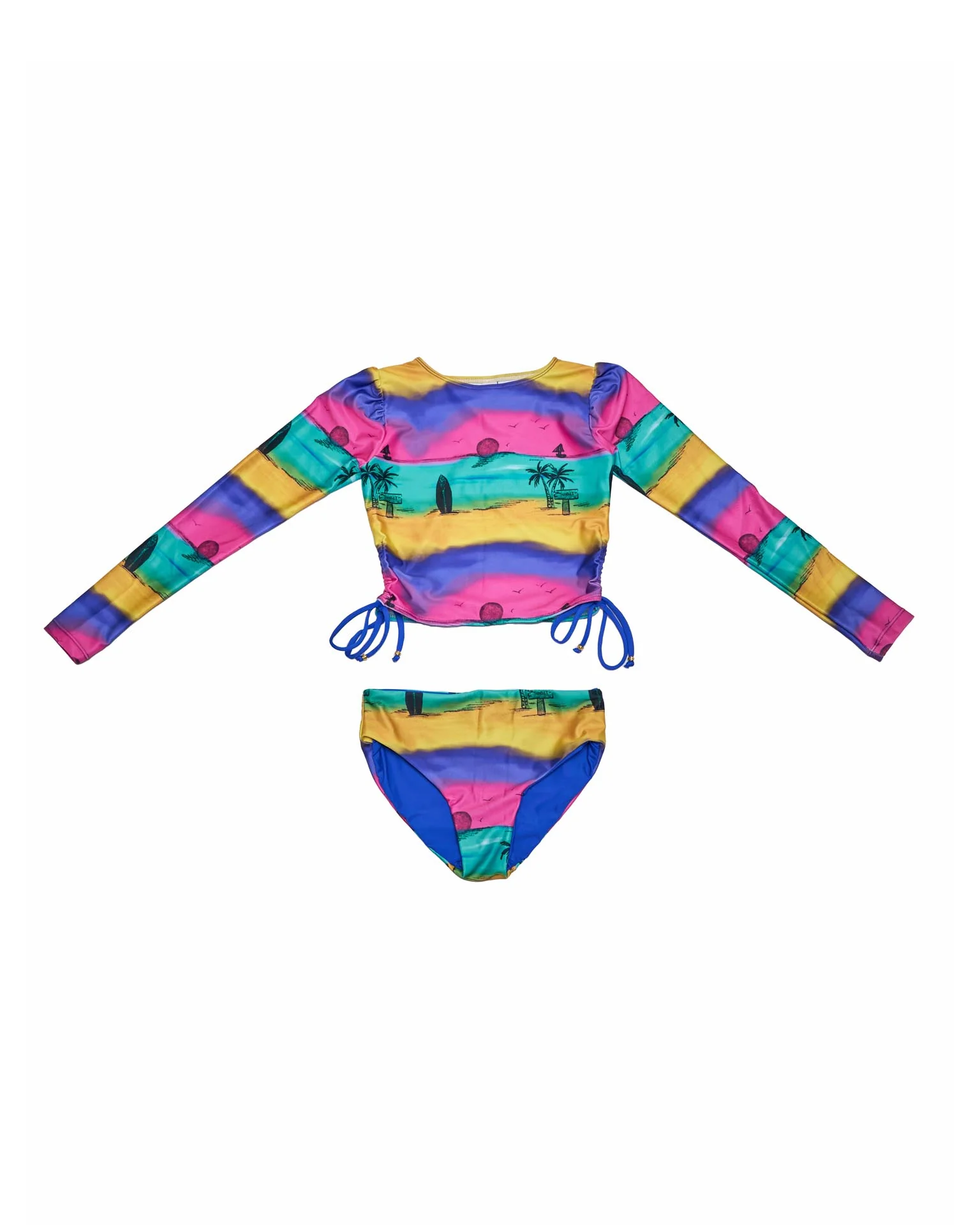 Girls Bikini Set (Side Tie Top & Reversible Bottoms) – Camp Cove