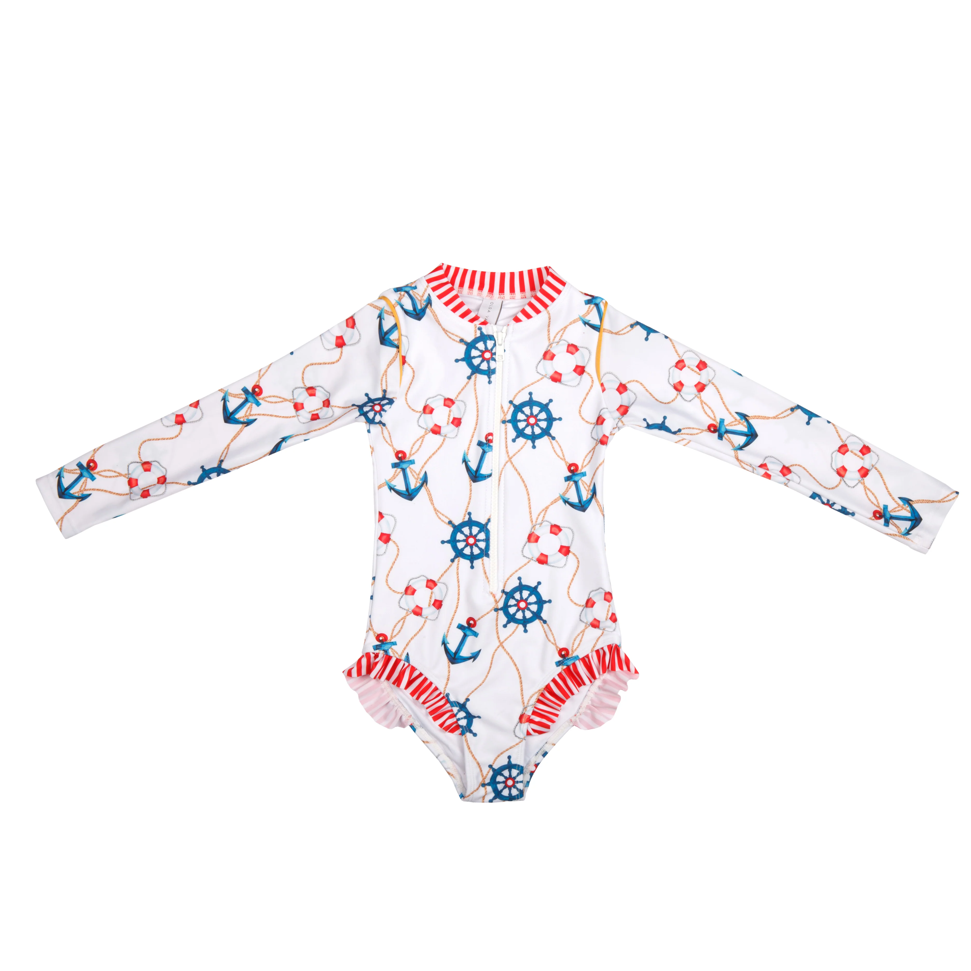 Long Sleeve Zip One Piece Swimsuit