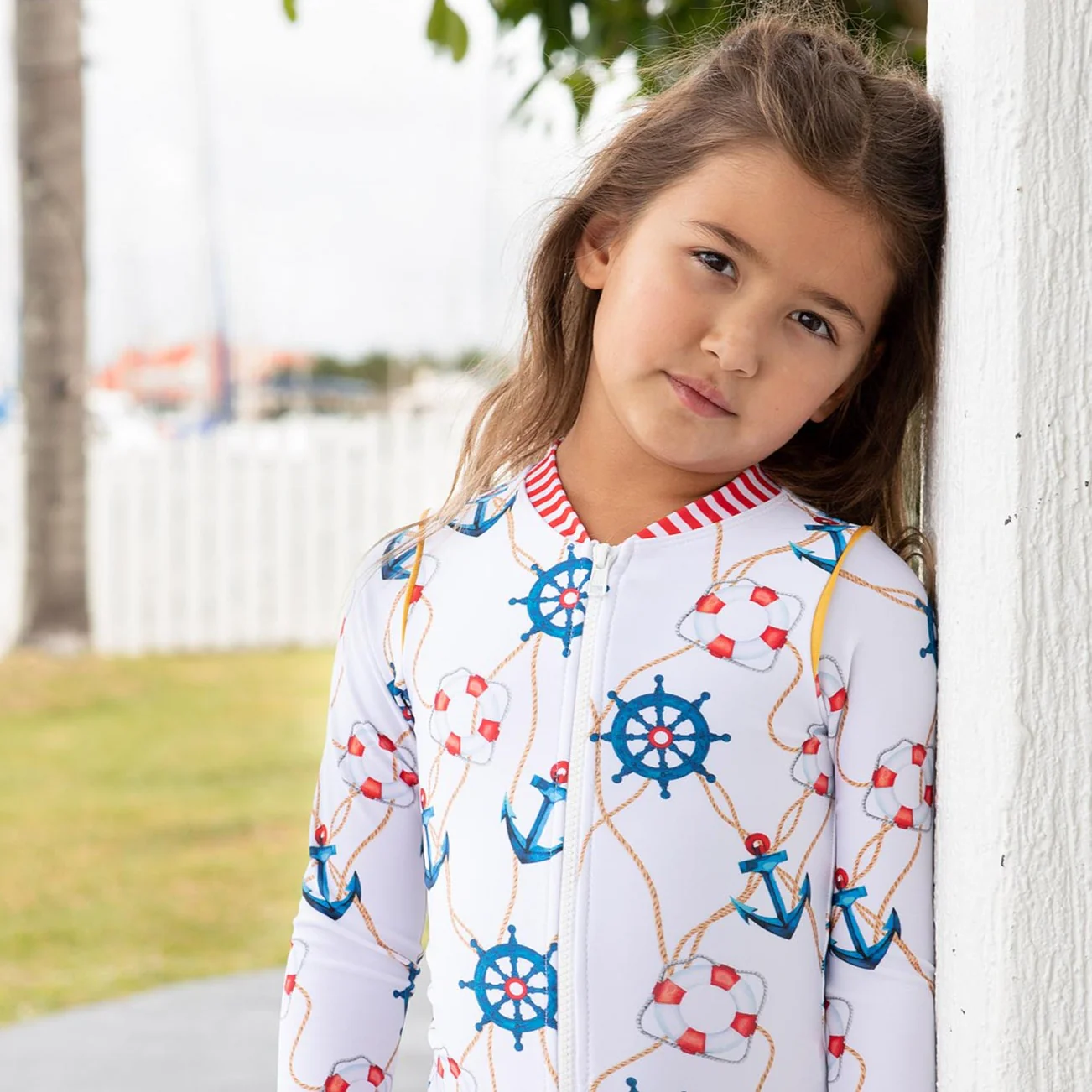 Long Sleeve Zip One Piece Swimsuit - Image 2